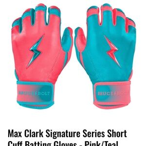 Bruce Bolt Women's Pink and Teal batting Gloves